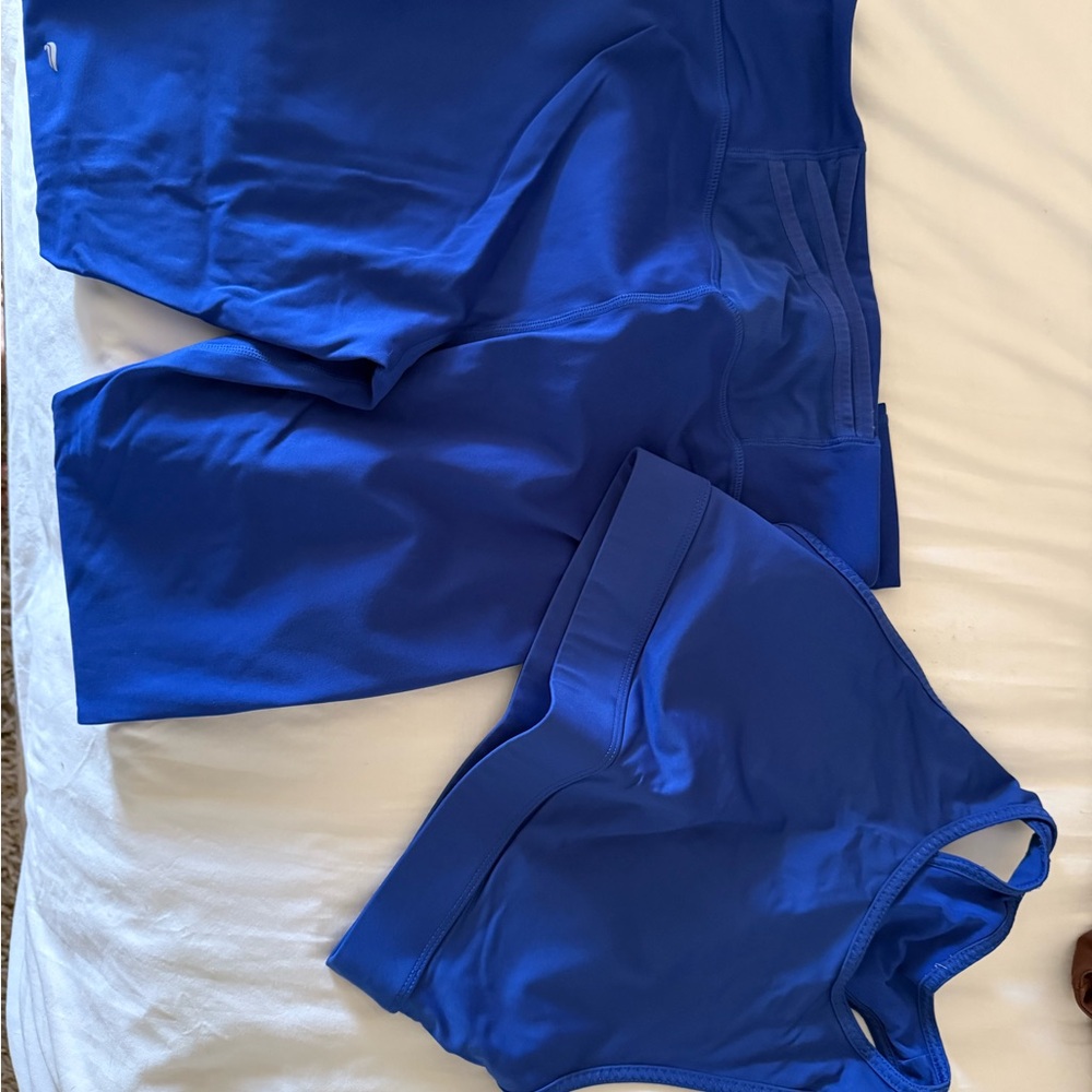 Fabletics Royal Blue Leggings and Top Set Sz M